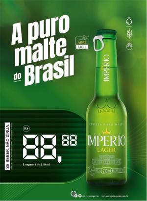 Cartaz A3 Império Lager 210 Ml Com Precificador - 420x297      Pacote com 100 Cartazes