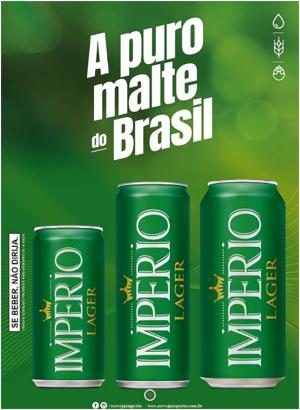 Cartaz A3 Império Lager 3 Latas Sem Precificador - 420x297      Pacote com 100 Cartazes