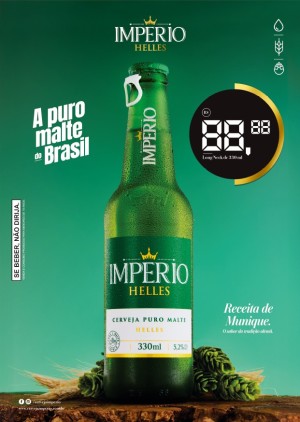 Cartaz Império Helles 330 Ml Puro Malte Com Precificador - A3 420x297      Pacote com 100 Cartazes