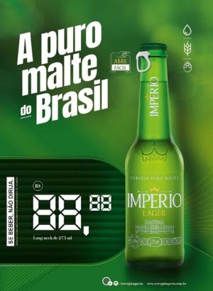 Cartaz Império Lager 275 Ml Com Precificador 420x297      Pacote com 100 Cartazes