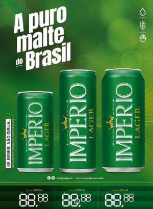Cartaz Império Lager 3 Latas Com Precificador - A3 420x297      Pacote com 100 Cartazes