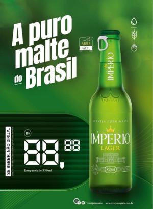Cartaz Império Lager 330 Ml Com Precificador 420x297      Pacote com 100 Cartazes