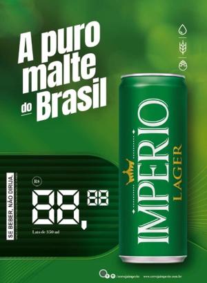 Cartaz Império Lager Lata 350 Ml Com Precificador - A3 420x297      Pacote com 100 Cartazes