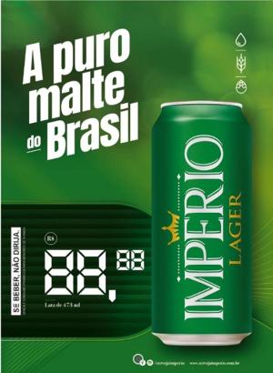 Cartaz Império Lager Lata 473 Ml Com Precificador - A3 420x297      Pacote com 100 Cartazes