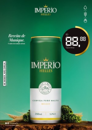 Cartaz Império Pilsen HELLES 350 Ml Com Precificador - A3 420x297      Pacote com 100 Cartazes