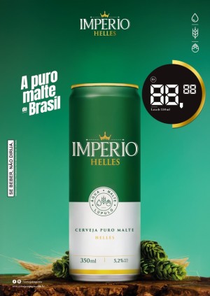 Cartaz Império Pilsen HELLES 350 Ml Puro Malte Com Precificador - A3 420x297      Pacote com 100 Cartazes
