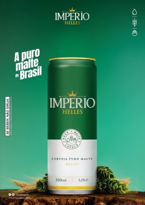 Cartaz Império Pilsen HELLES 350 Ml Puro Malte Sem Precificador - A3 420x297      Pacote com 100 Cartazes