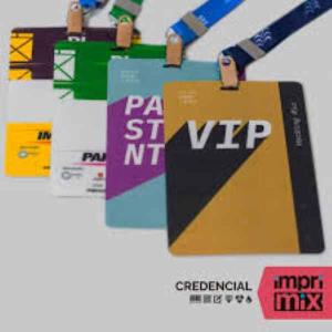 Credencial PVC 0,76mm Vertical PVC 0,76mm 94x142mm 4x4 Cor, Impressão frente e Verso  Faca borda arredondada 