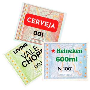 Ticket Segurança Papel Moeda, Com tinta Reagente a Luz negra. 35x40mm IMPRESSÃO COLORIDA   